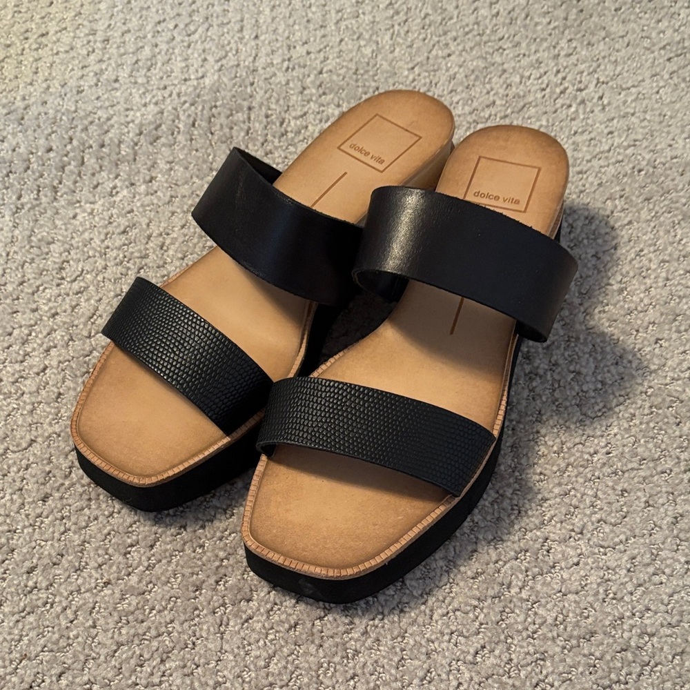 Dolce Vita Black and Tan Women's Sandals